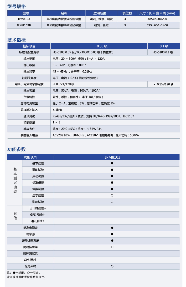 IPM8103便携式单相电能表检定装置