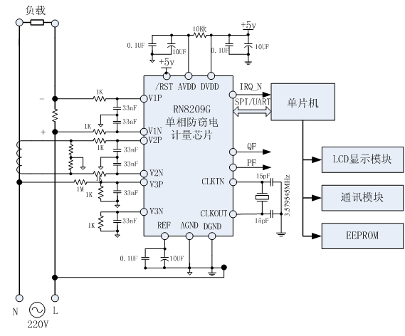 艾锐达RENERGY锐能微RN8209G电测仪表单相计量芯片